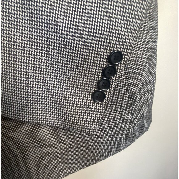 Stacy Adams Sport Coat Mens 48L Black White Blazer 2 Button Jacket - Picture 2 of 10